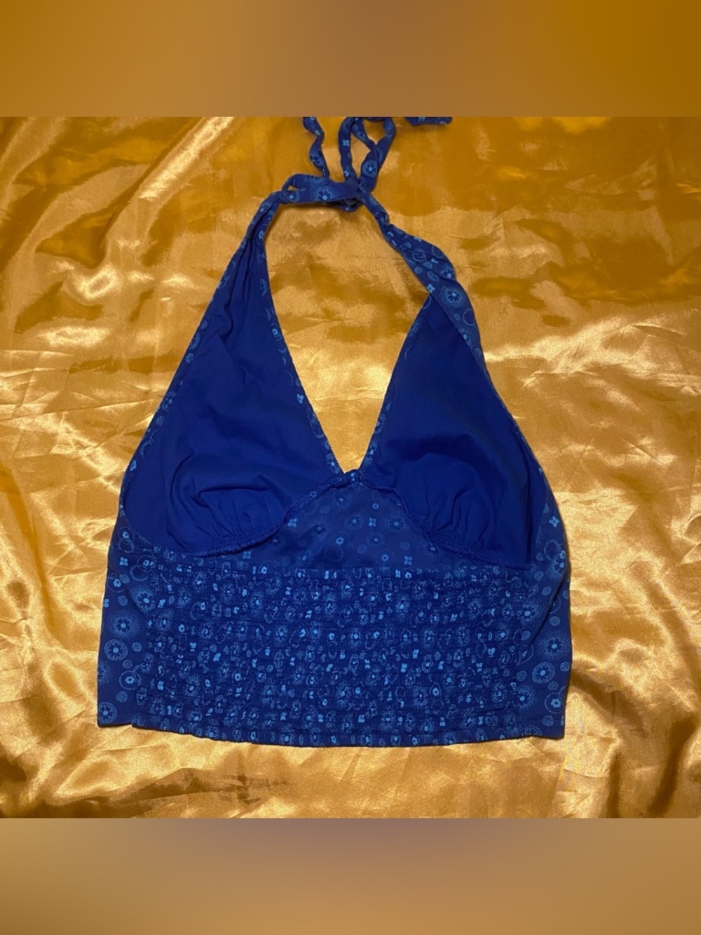 Y2K Blue Halter Crop Top - Picture 5 of 7